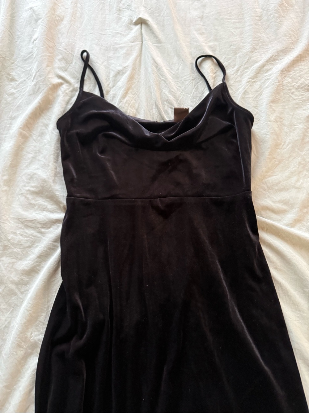 Black Velvet Cowl Neck Maxi Dress